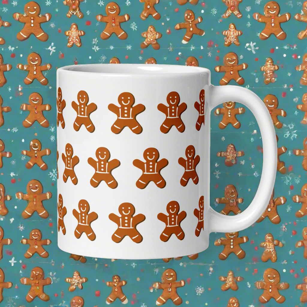 Gingerbread Man White Glossy Mug