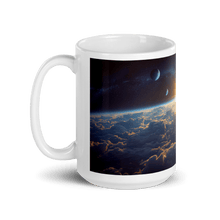 Load image into Gallery viewer, Cloud World Satellites White Glossy Mug - Cloutropolis