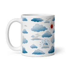 Load image into Gallery viewer, Cloudy Forecast White Glossy Mug - mug - Cloutropolis