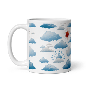 Cloudy Forecast White Glossy Mug - mug - Cloutropolis