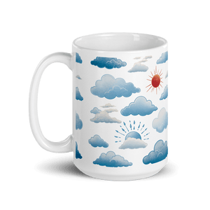 Cloudy Forecast White Glossy Mug - mug - Cloutropolis