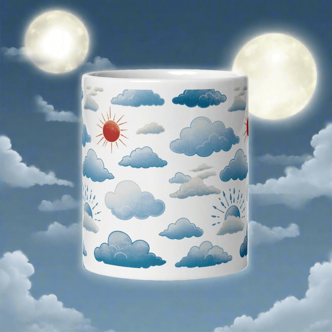 Cloudy Forecast White Glossy Mug - mug - Cloutropolis