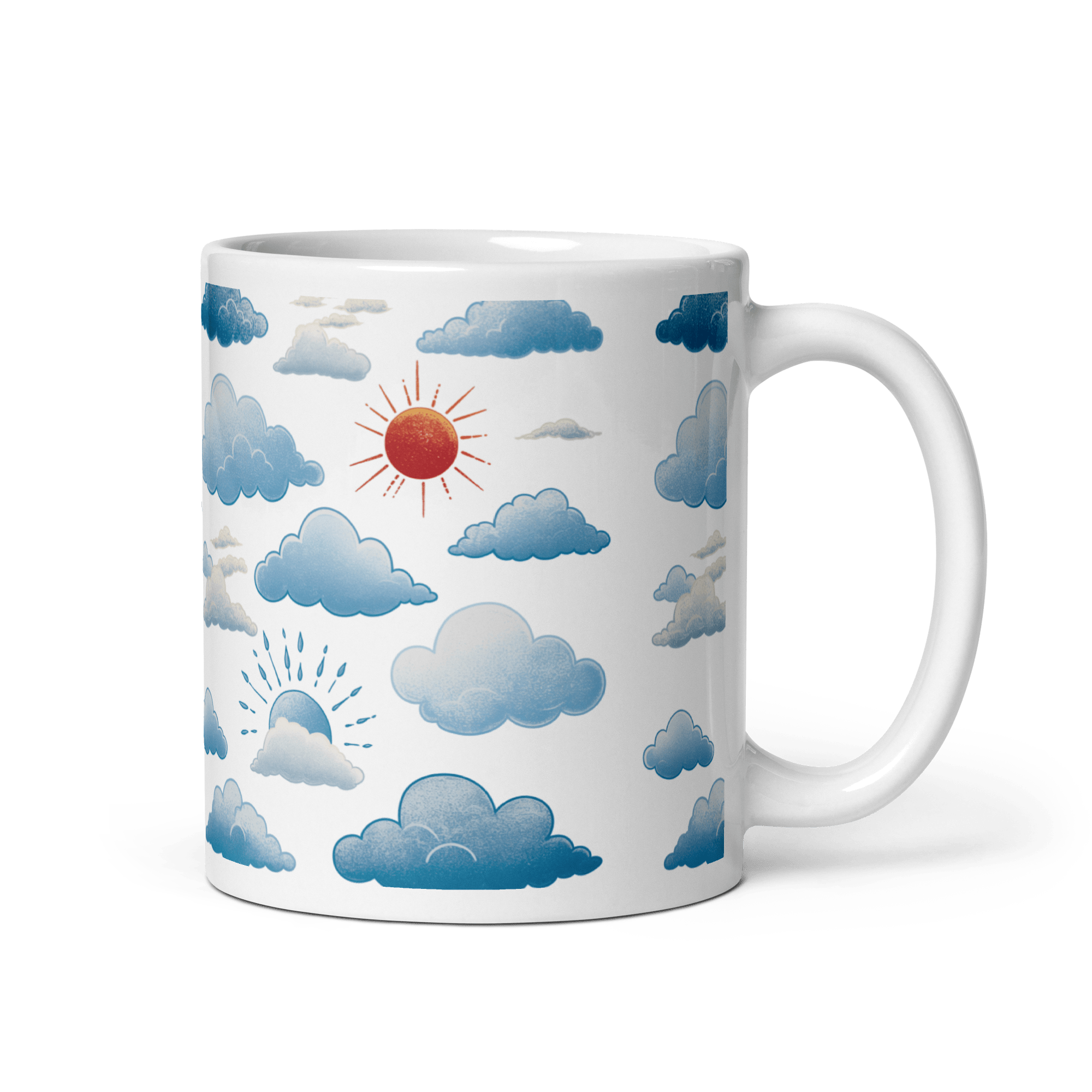 Cloudy Forecast White Glossy Mug - mug - Cloutropolis