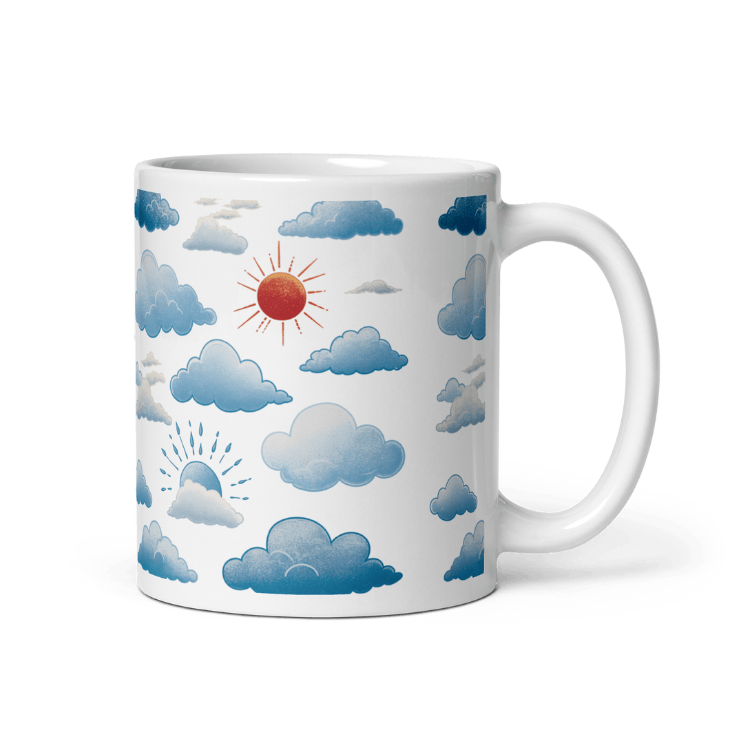 Cloudy Forecast White Glossy Mug - mug - Cloutropolis