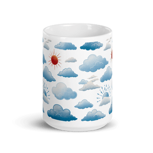 Cloudy Forecast White Glossy Mug - mug - Cloutropolis