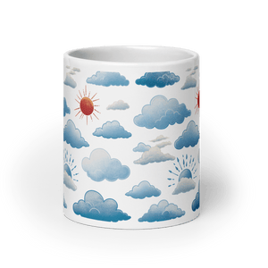 Cloudy Forecast White Glossy Mug - mug - Cloutropolis