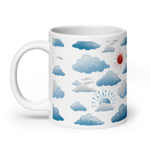 Cloudy Forecast White Glossy Mug - mug - Cloutropolis