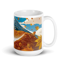 Load image into Gallery viewer, Fallen Leaves Mountain Pass White Glossy Mug - mug - Cloutropolis