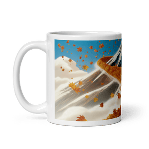 Fallen Leaves Mountain Pass White Glossy Mug - mug - Cloutropolis