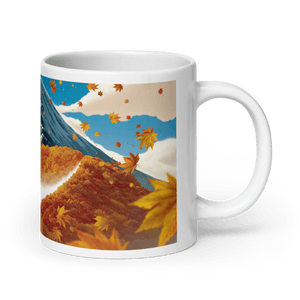 Fallen Leaves Mountain Pass White Glossy Mug - mug - Cloutropolis