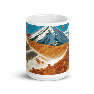 Fallen Leaves Mountain Pass White Glossy Mug - mug - Cloutropolis