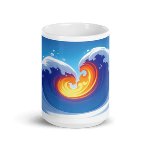 Heart Wave White Glossy Mug - Cups - Cloutropolis