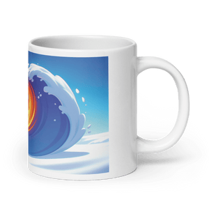 Heart Wave White Glossy Mug - Cups - Cloutropolis