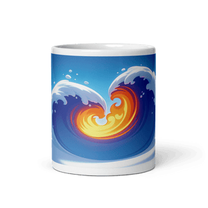 Heart Wave White Glossy Mug - Cups - Cloutropolis