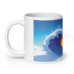 Heart Wave White Glossy Mug - Cups - Cloutropolis