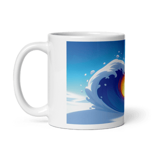 Heart Wave White Glossy Mug - Cups - Cloutropolis