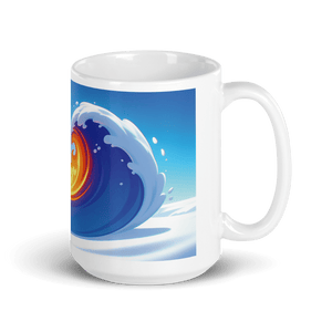 Heart Wave White Glossy Mug - Cups - Cloutropolis