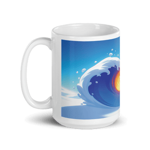 Heart Wave White Glossy Mug - Cups - Cloutropolis