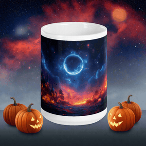 Moon Art: Another Halloween White Glossy Mug - mug - Cloutropolis