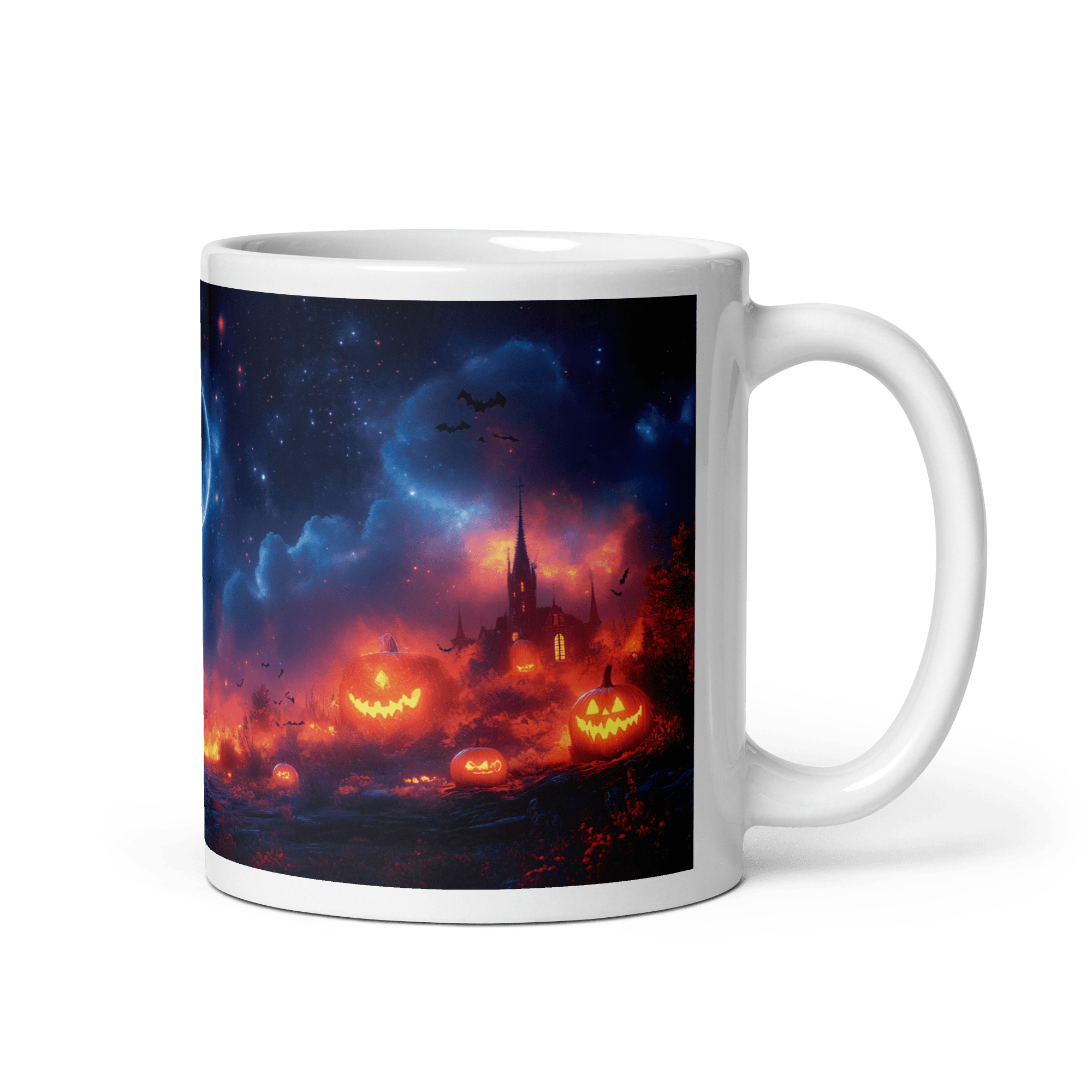 Moon Art: Another Halloween White Glossy Mug - mug - Cloutropolis