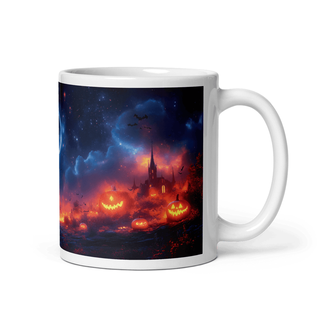 Moon Art: Another Halloween White Glossy Mug - mug - Cloutropolis