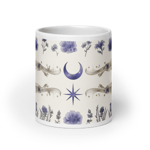 Moon Star Fine White Glossy Mug - mug - Cloutropolis