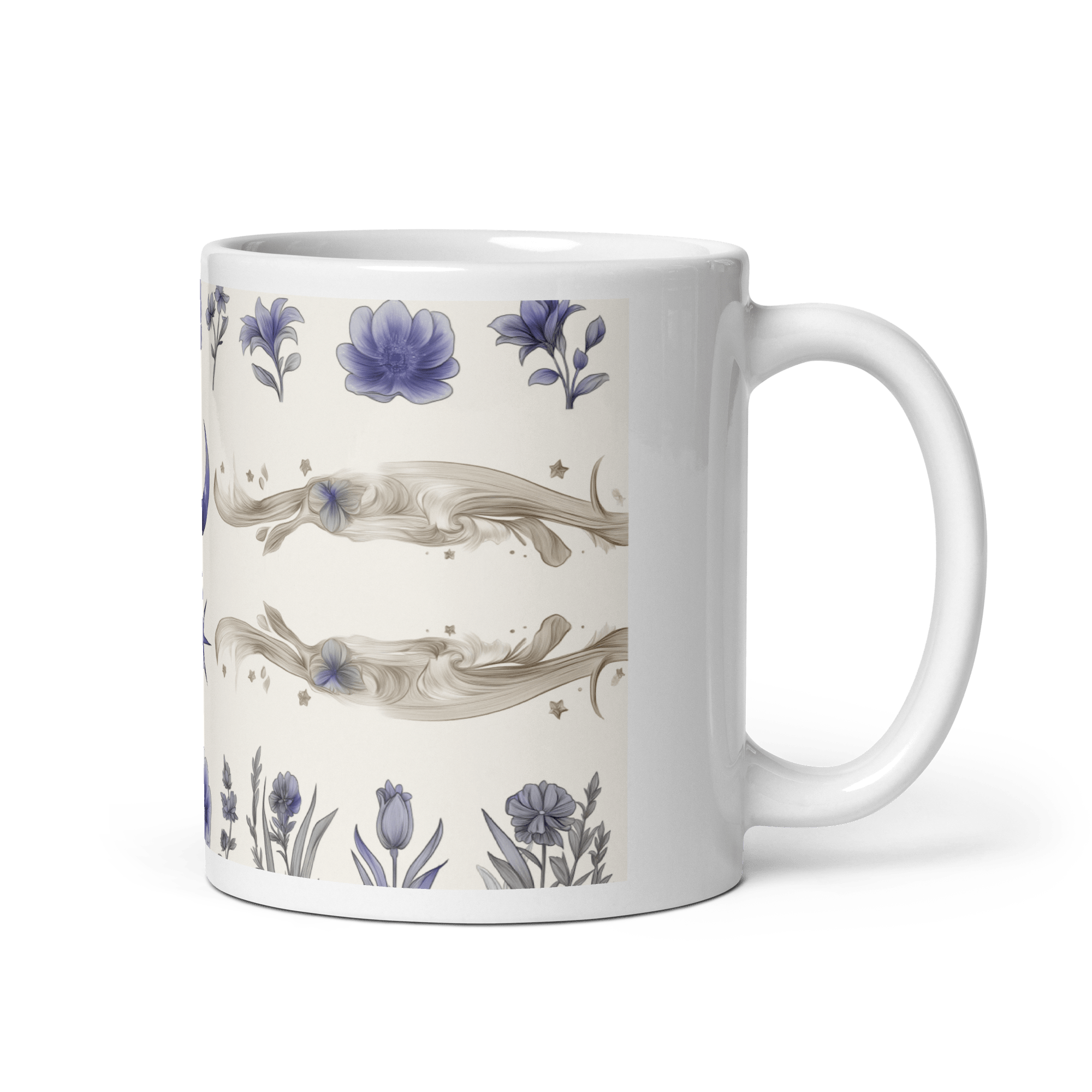 Moon Star Fine White Glossy Mug - mug - Cloutropolis