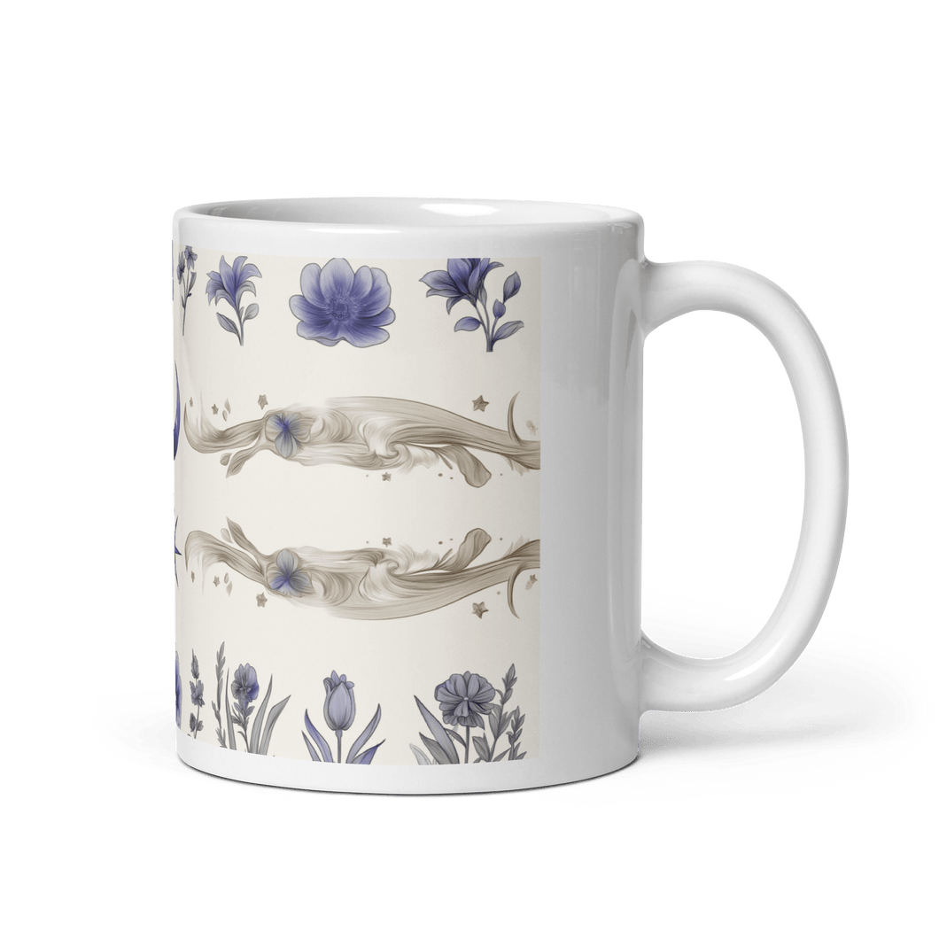 Moon Star Fine White Glossy Mug - mug - Cloutropolis