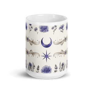 Moon Star Fine White Glossy Mug - mug - Cloutropolis