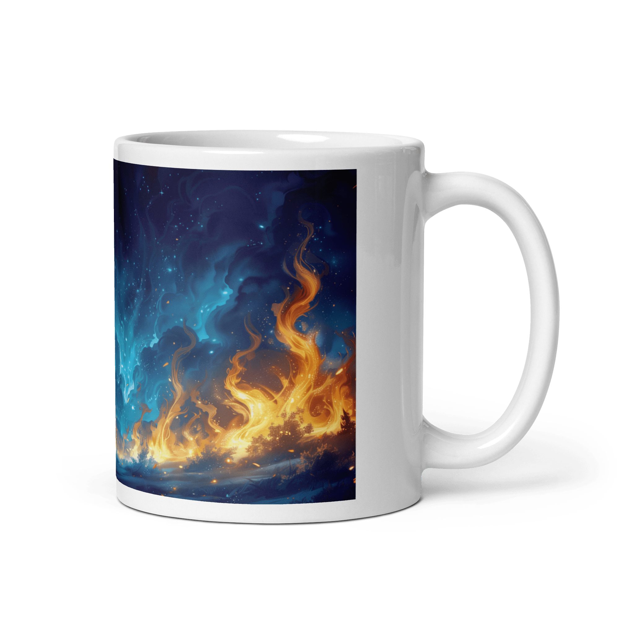 Night of Fire White Glossy Mug - mug - Cloutropolis