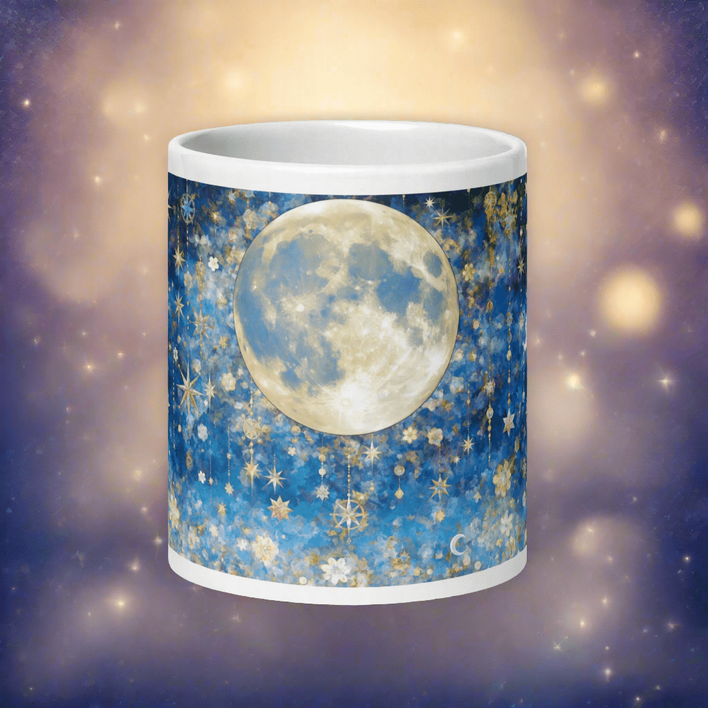 Night's Gleaming Resplendence White Glossy Mug - mug - Cloutropolis