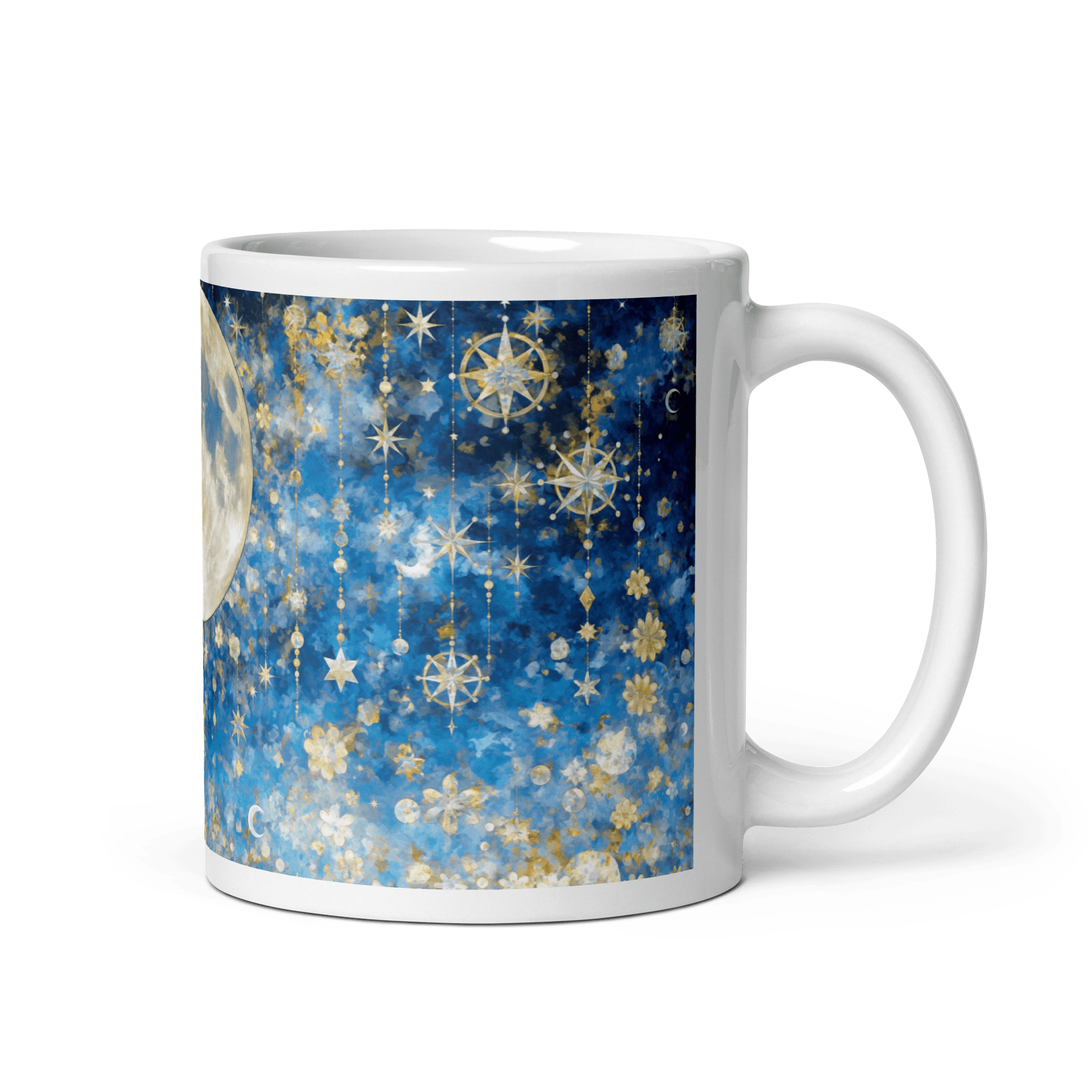 Night's Gleaming Resplendence White Glossy Mug - mug - Cloutropolis