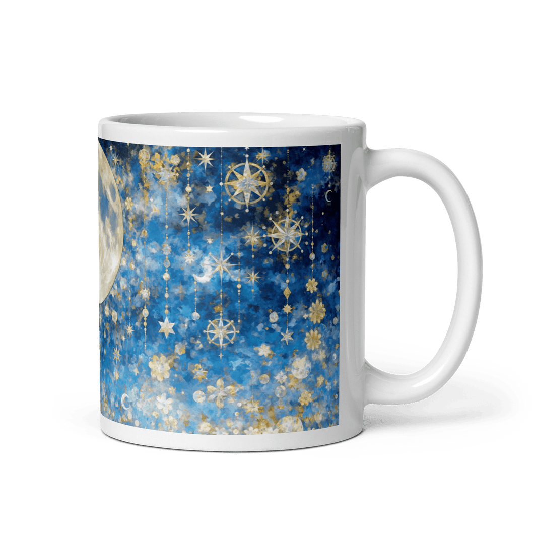 Night's Gleaming Resplendence White Glossy Mug - mug - Cloutropolis