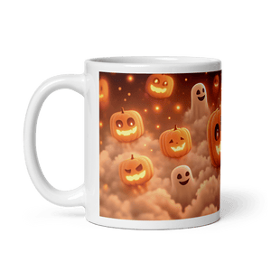 Spooky Pumpkins White Glossy Mug - mug - Cloutropolis