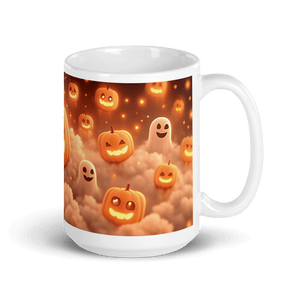 Spooky Pumpkins White Glossy Mug - mug - Cloutropolis