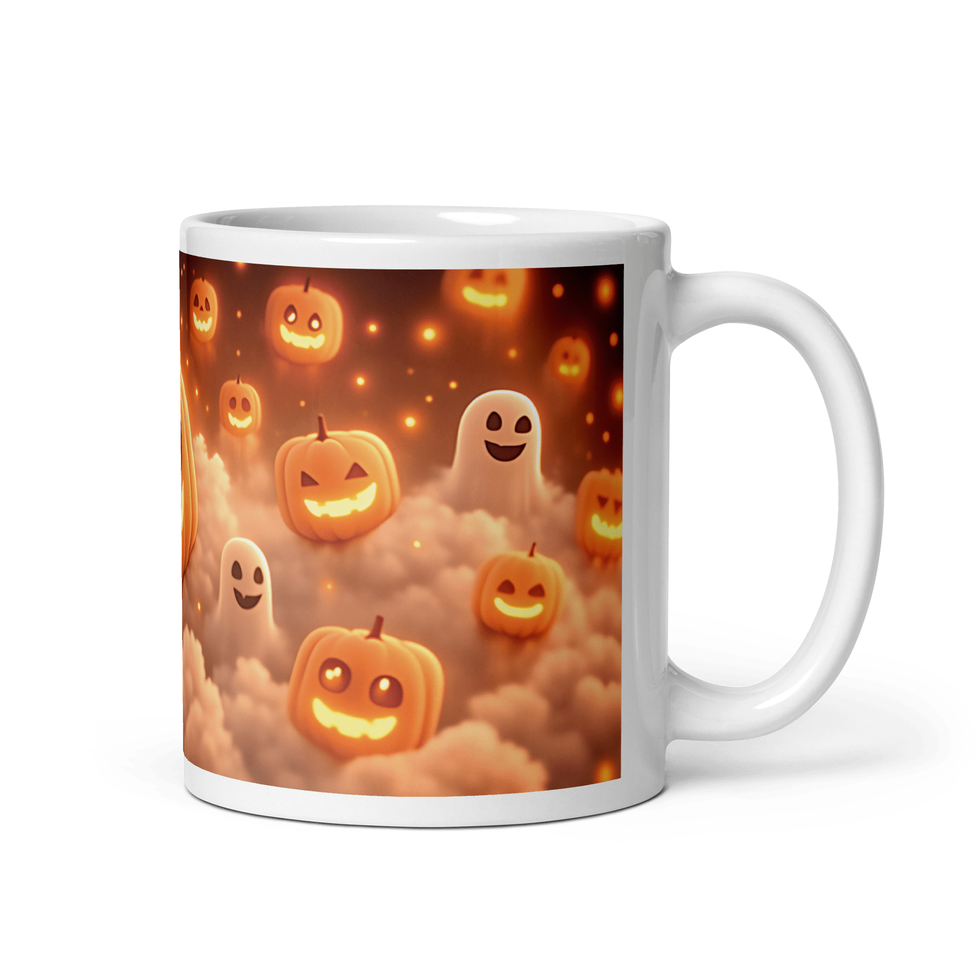 Spooky Pumpkins White Glossy Mug - mug - Cloutropolis