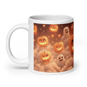 Spooky Pumpkins White Glossy Mug - mug - Cloutropolis