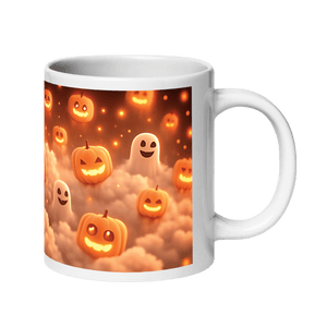 Spooky Pumpkins White Glossy Mug - mug - Cloutropolis