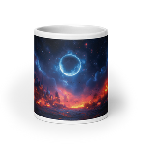 Moon Art: Another Halloween White Glossy Mug