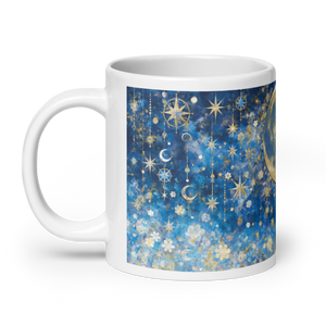 Night's Gleaming Resplendence White Glossy Mug