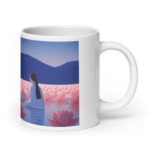 画像をギャラリー ビューアに読み込みます、 Zen: Crescent Moon Lotus White Glossy Mug - Cups - Cloutropolis