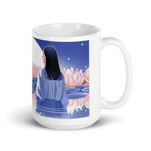 画像をギャラリー ビューアに読み込みます、 Zen: Full Moon Lotus White Glossy Mug - Cloutropolis