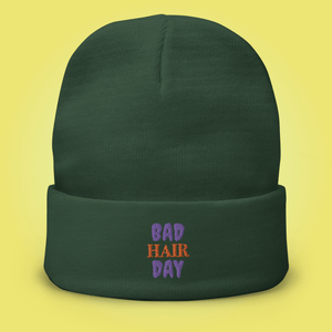 Bad Hair Day Embroidered Beanie - Cloutropolis