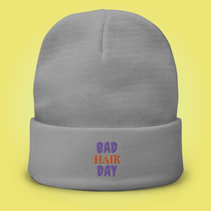 Bad Hair Day Embroidered Beanie - Cloutropolis