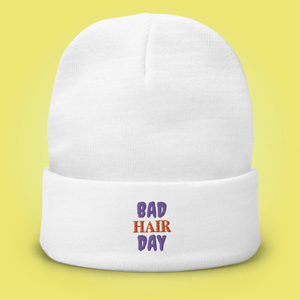 Bad Hair Day Embroidered Beanie - Cloutropolis