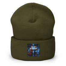 Load image into Gallery viewer, Blue and Red Twins Cuffed Art Beanie - Cloutropolis