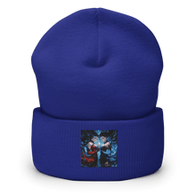 Load image into Gallery viewer, Blue and Red Twins Cuffed Art Beanie - Cloutropolis