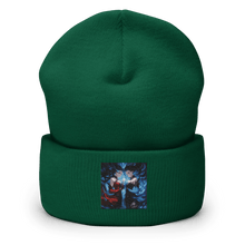 Load image into Gallery viewer, Blue and Red Twins Cuffed Art Beanie - Cloutropolis