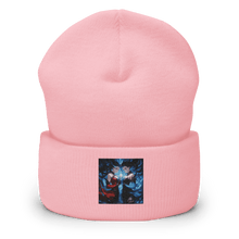 Load image into Gallery viewer, Blue and Red Twins Cuffed Art Beanie - Cloutropolis