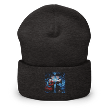 Load image into Gallery viewer, Blue and Red Twins Cuffed Art Beanie - Cloutropolis